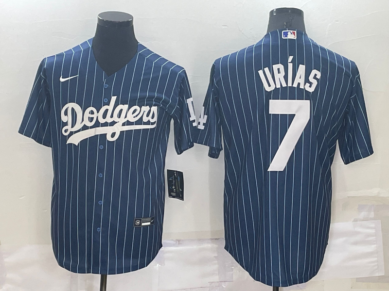 Men's Los Angeles Dodgers #7 Julio Urias Navy Cool Base Stitched Baseball Jersey Men's Los Angeles Dodgers #7 Julio Urias Navy Cool Base Stitched Baseball Jersey